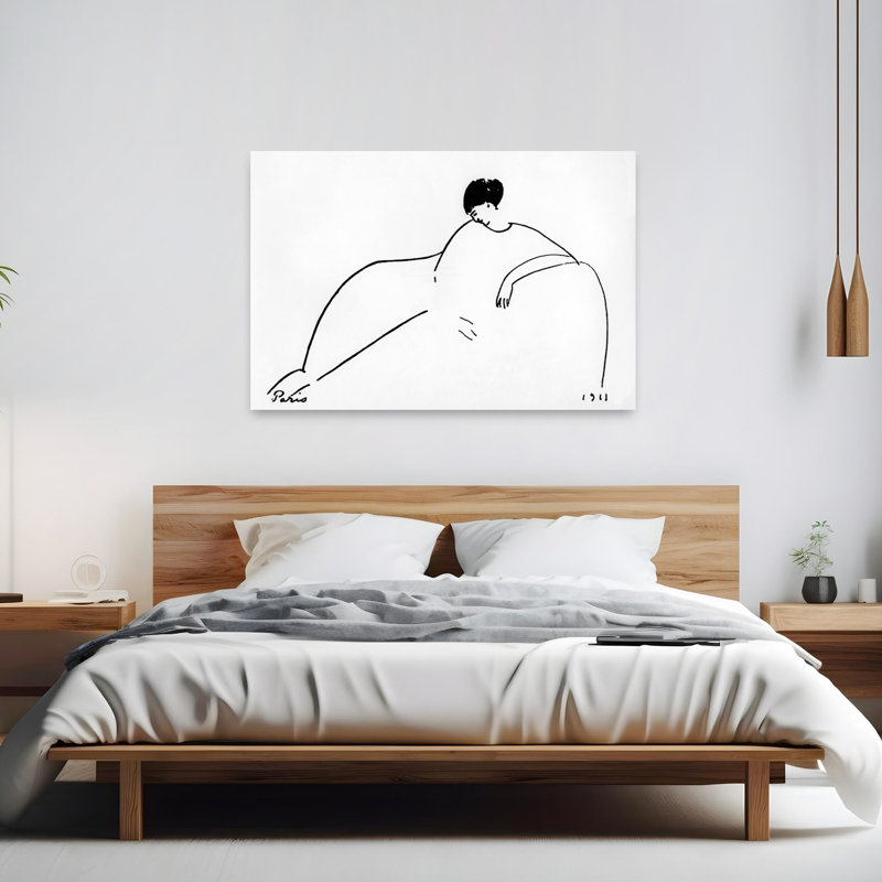 Anna Akhmatova Russian Poet, 1911 Contemporary Portrait Wall Art Print by Amedeo Modigliani - Wrapped Canvas Print