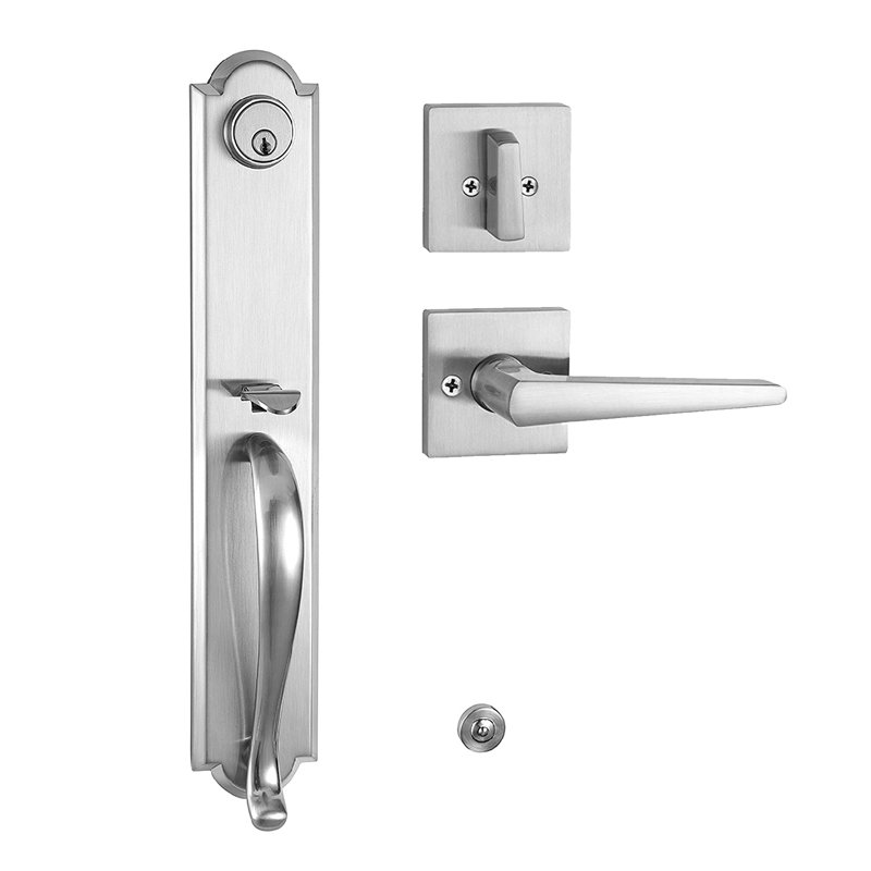 Handle With Lever And Deadbolt Reversible Entry Set