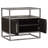 Empire 2-Door End Table In Dark Brown Veneer W/ Hand Brushed Silver Metal Frame-42675541