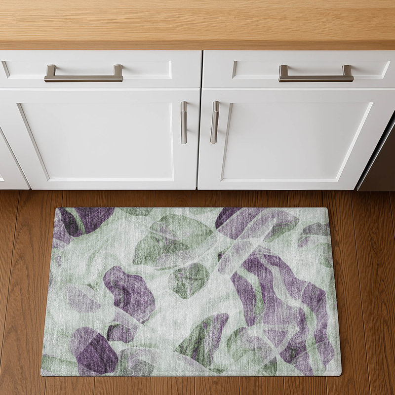 Tapis abstrait lavable à la machine de qualité supérieure Mayfield AMF1863, Rectangle 1 pi 8 po x 2 pi 6 po