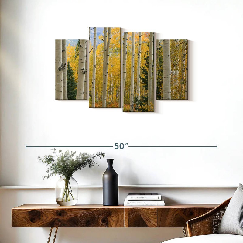 Elk Mountain Aspen Trees Wall Art Multi Piece Canvas Print, H 22 po x l 36 po x P 1 po