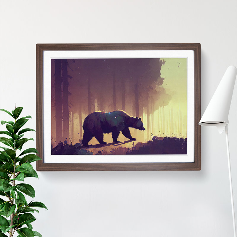 Bear Vol.3 - Single Picture Frame Print, Walnut, 46cm H x 64cm W x 2cm D