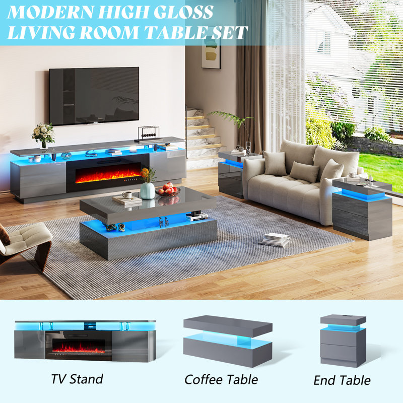 Table basse Bhhatu, Gris
