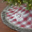 Jupe d'arbre de Noël à motif écossais rouge et blanc 48 "avec flocon de neige