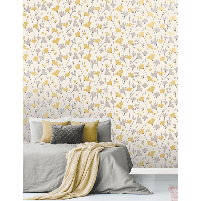 Fortside 10m x 52cm Wallpaper Roll, Mustard