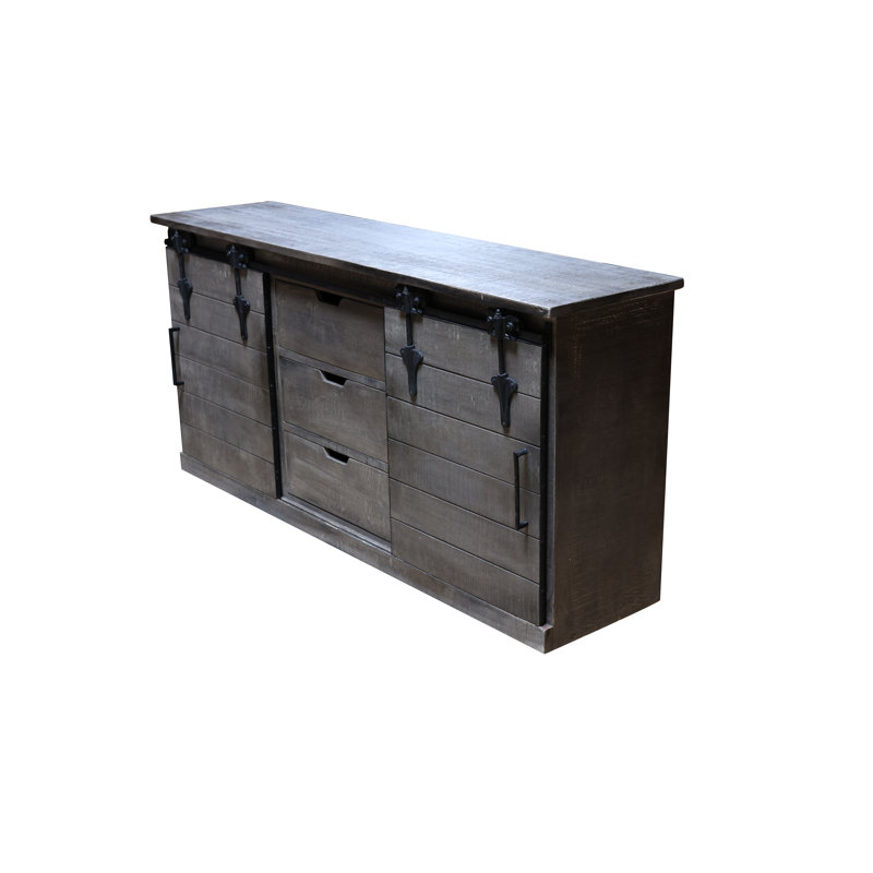 Buffet en bois massif à 3 tiroirs Abie