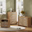 Commode Cevat en rotin à 5 tiroirs, design à profil incurvé et épais-930121172
