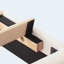 Grand lit plateforme tapissier en tissu, support de lattes en bois massif, facile à assembler, beige-472308125-472308126