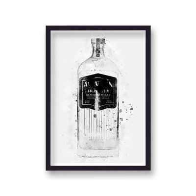 Gin Graphic Splash Aviation Inspired 1 Piece Single Picture Frame Wall Art