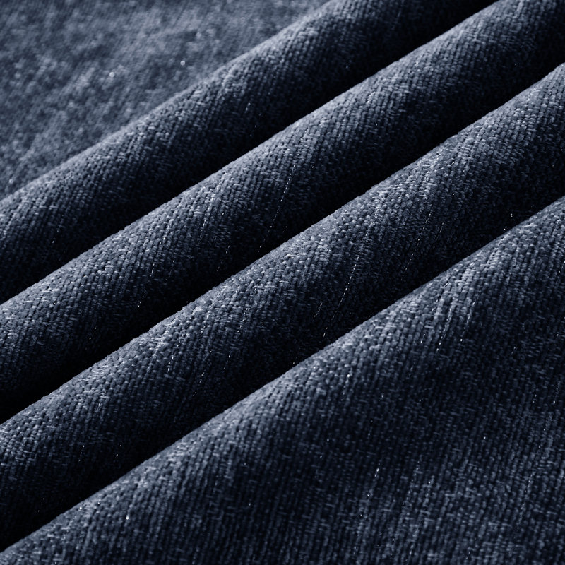 Canapé-lit modulaire en chenille bleu doux à 3 places en forme de pétale évasé, segmenté, chenille à fil argenté, jupes à plis à volants amovibles et repose-pieds mobile, deux styles offerts