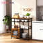Armoire-bar Farmhouse avec portes de rangement, organisateur de cuisine rustique et buffet pour bureau à domicile, coin bar ou station espresso