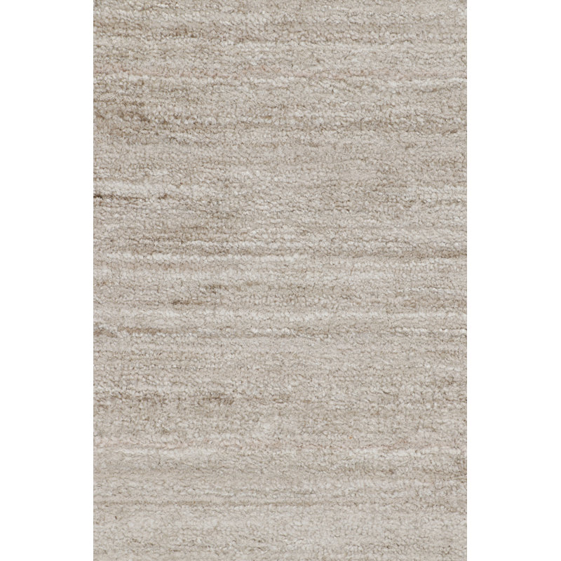 Rug & Kilim’S Oversized Textural Rug In Solid Taupe And White Tones And Striae