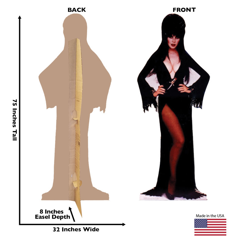 Elvira Life-Size Black Cardboard Standup with Easel