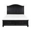 Grand lit plateforme gris anthracite avec rangement pour appartement traditionnel dans les tons