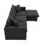 Ensemble de canapé modulaire 100,4 x 64,6 po, ensemble de canapé en L avec 2 coussins gratuits, ensemble de canapé en tissu de polyester à 4 places avec repose-pieds convertible