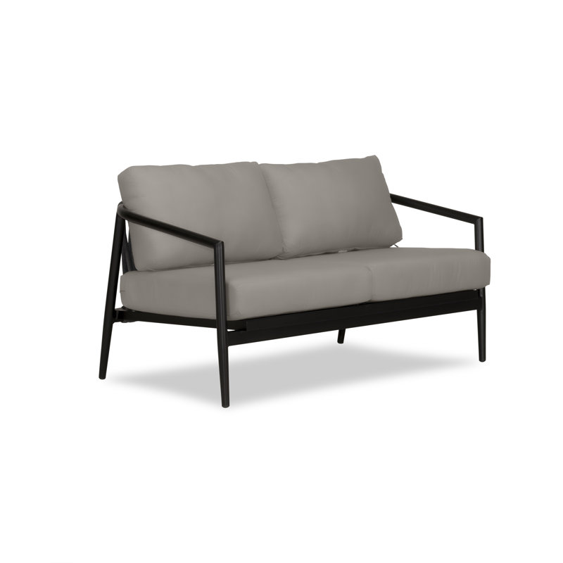 Olio Outdoor 2 - Seat Loveseat, Canvas Charcoal Sunbrella® Canvas, Black