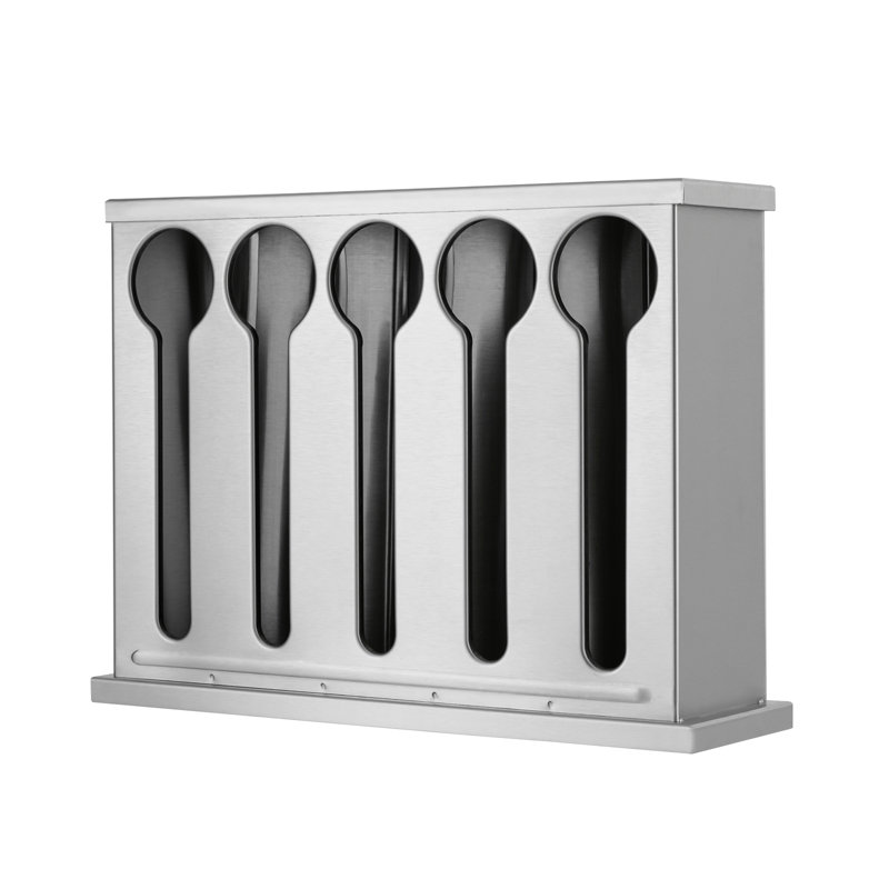 Rangement à 5 compartiments pour couverts en acier inoxydable
