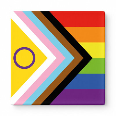 Intersex-Inclusive Progress Pride Flag — LGBTQ+ Canvas Wall Art