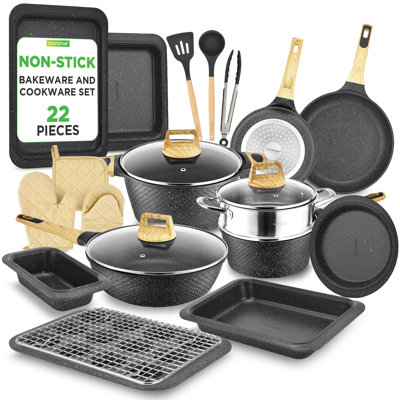 22 - Piece Non-Stick Cookware Set