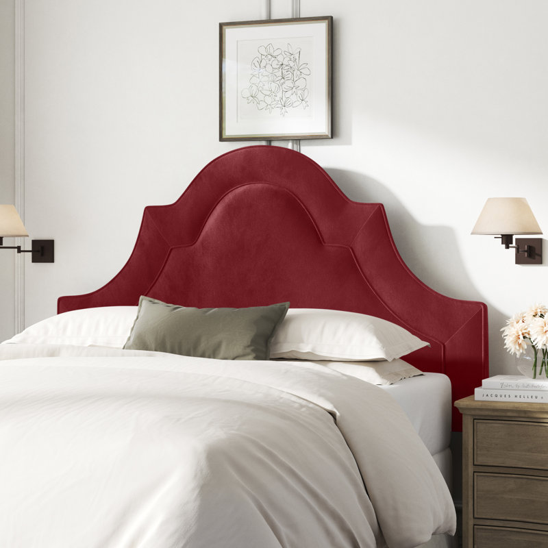 Tête de lit tapissier en velours Aurella, Double, Velours baie classique