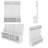 Modern White Hall Tree with Shoe Storage Bench and 6 Metal Hooks-353351255