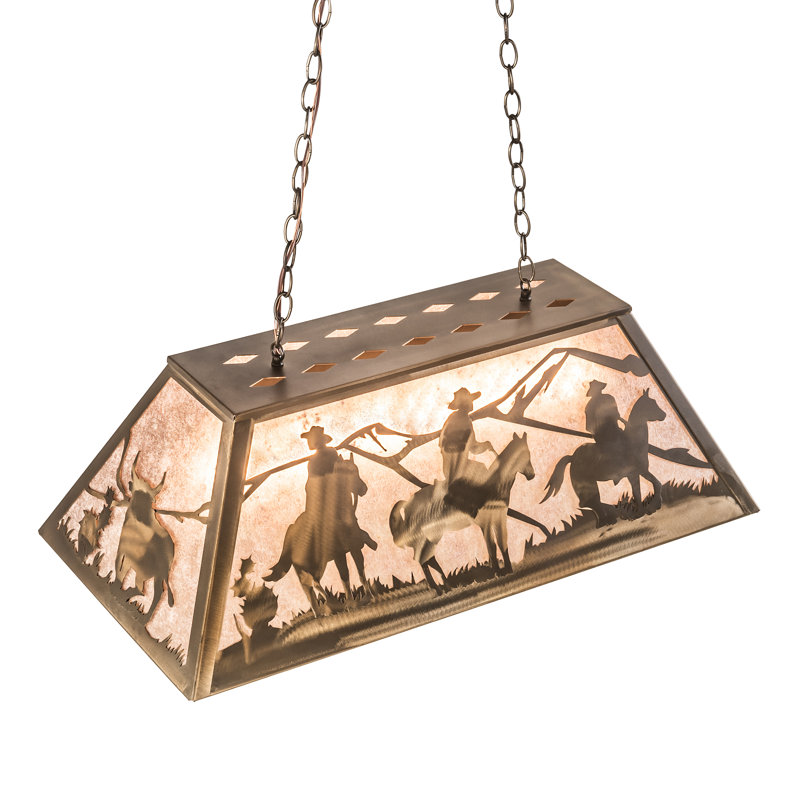 Cowboy And Steer 6 - Light Pendant