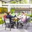 Ensemble repas d'extérieur 7 pièces avec 6 chaises empilables et table rectangulaire