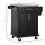 Îlot de cuisine avec plateau en acier inoxydable Taunton, bois-1686201362