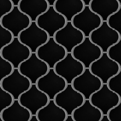 Carreau de mosaïque de plancher et de mur en porcelaine noire 9-1 / 2 "x 10-3 / 4" Metro Lantern