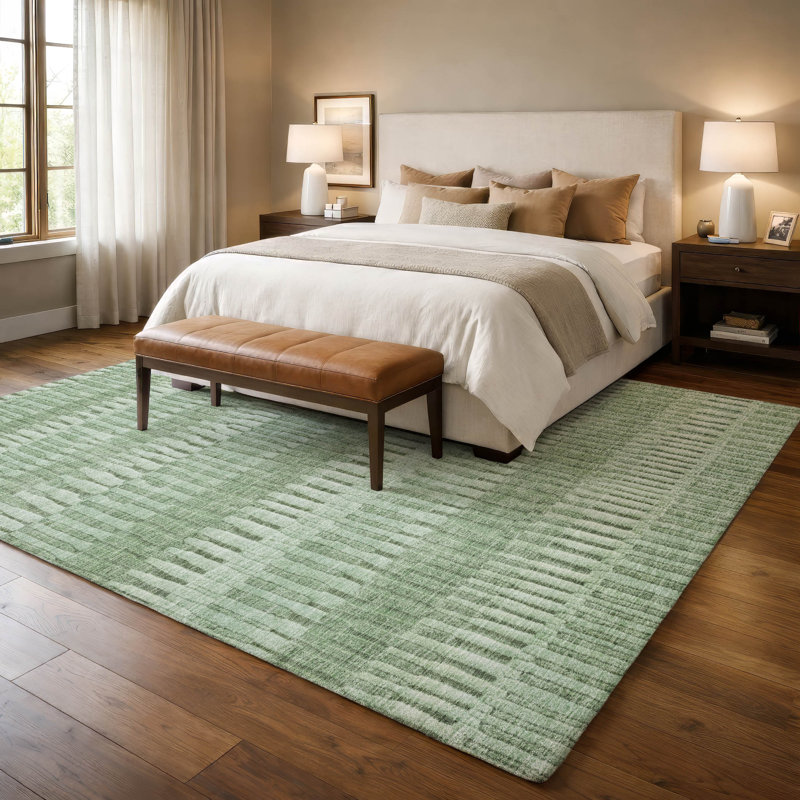 Machine Washable Indoor/Outdoor Chantille ACN2807 Stripes Rug, Aloe, 9' x 12'
