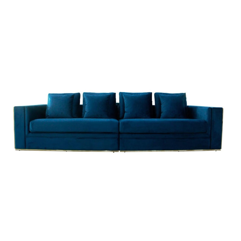 Canapé rembourré 118 po Tesa, Velours bleu