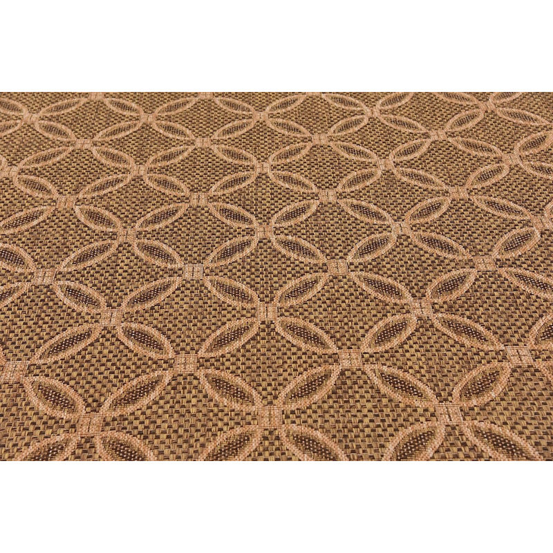Outdoor Veranda Area Rug Chestnut Color, Square 6'