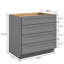 Armoire de base standard Shaker de l 36 po x P 24,5 po x 34,5 po préinstallée en gris Shaker de Homeibro-66548918-66548904