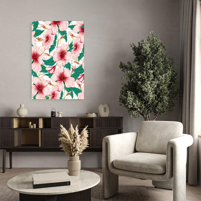 Tropical Pink Hibiscus by Uma Gokhale - Wrapped Canvas Print, 91.44 cm H x 60.96 cm W