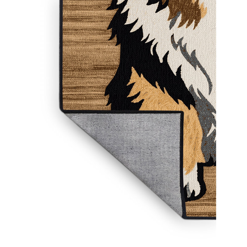  Tapis lavable à motif de bergers de style pyrenéen, Rectangulaire 2 pi x 3 pi