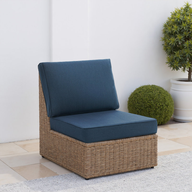 Sunbrella Square Outdoor Seat/Back Cushion for Patio Furniture, Navy