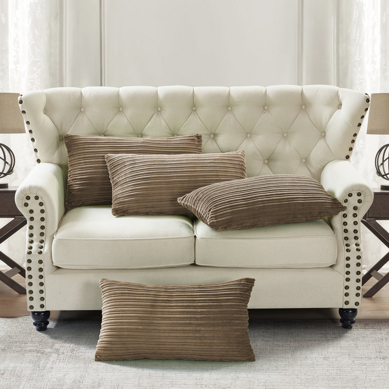Housse de coussin rectangulaire en flanelle nervurée, Amphore