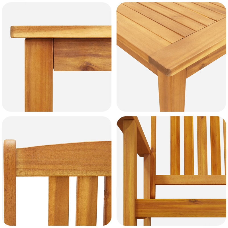 Ensemble de salle à manger de jardin 3 pièces vidaXL, H 39,5 po x l 33,5 po x P 33,5 po