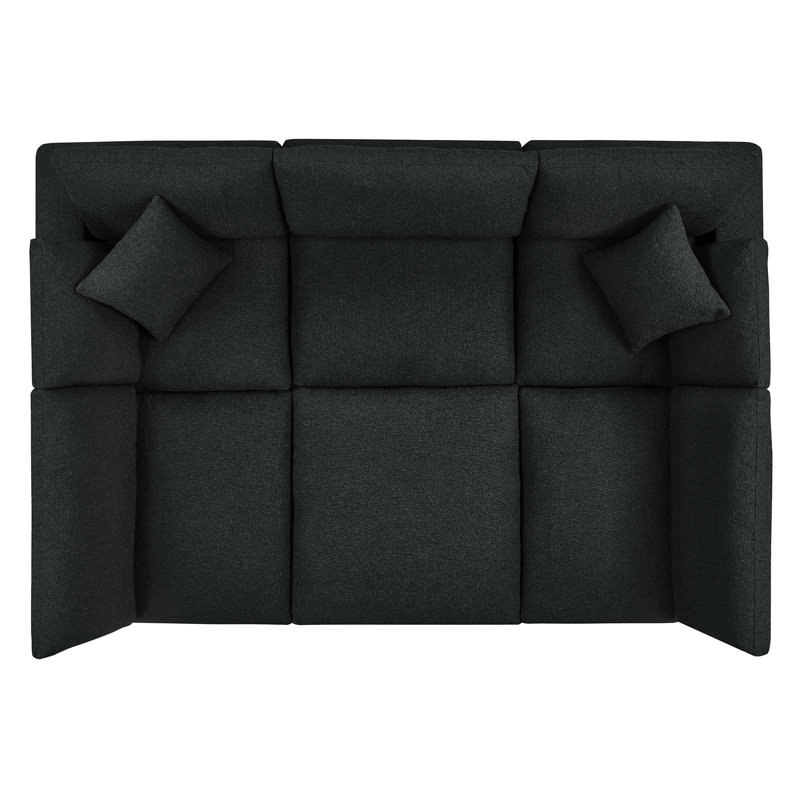 Canapé modulaire en tissu 6 pièces Commix, Noir