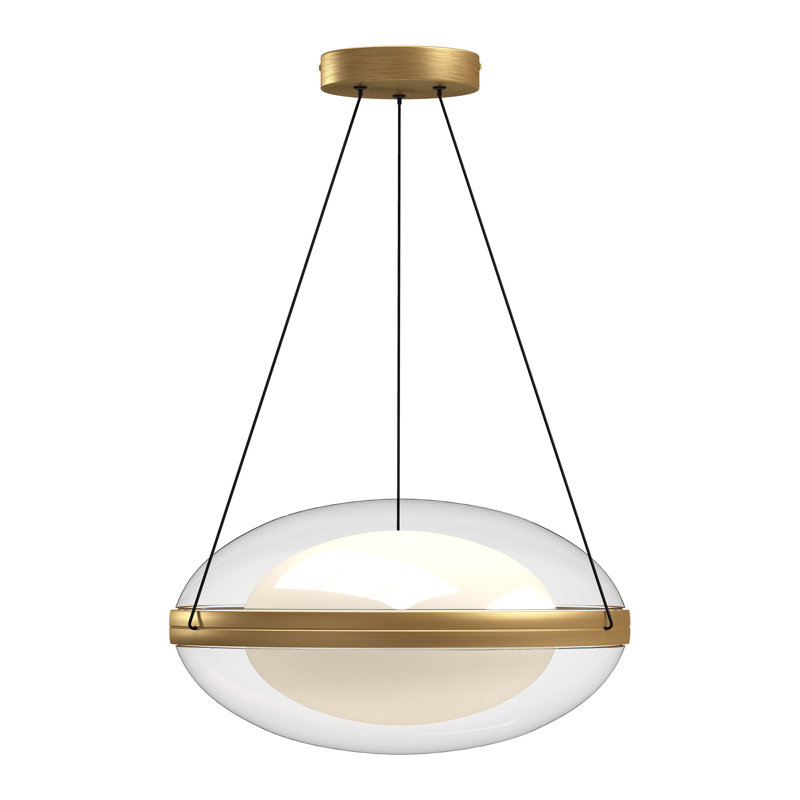 Virgo 1 - Light LED Pendant, 9.25" H x 16.13" W x 16.13" D, Brushed Gold