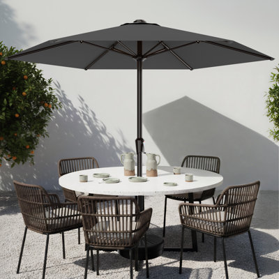  9 ft Patio Umbrella Outdoor Market Umbrella with Crank Lift,Sun Shade Cover for Garden, Deck, Poolside 