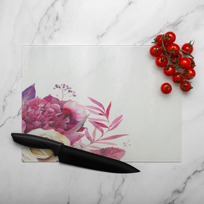 Floral Glass Chopping Board
