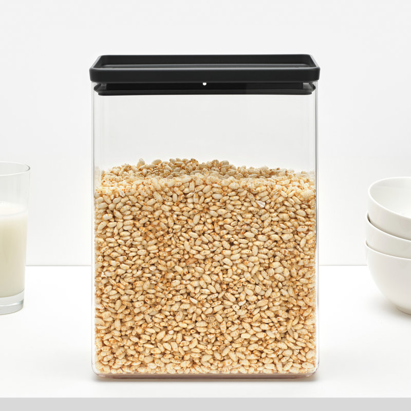Brabantia Stackable Canister, 5.4 Litre, Tasty+, Black