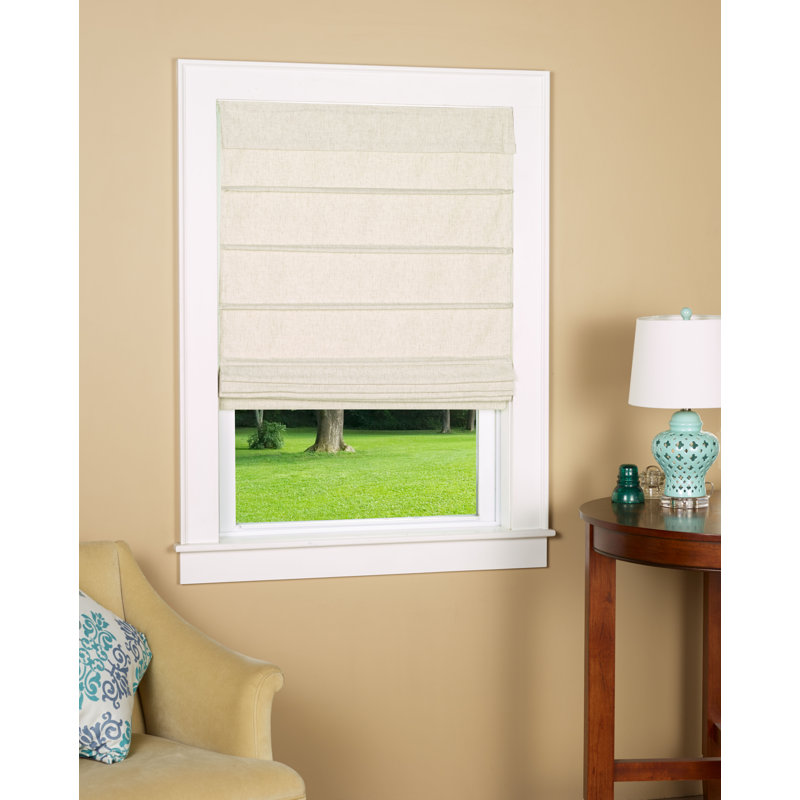 Room Darkening Roman Shade, 32" W x 64" L, Linen