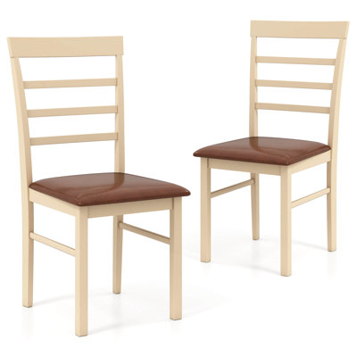 Ensemble de chaises de salle à manger en bois avec siège rembourré en bois d'hévéa pour la cuisine