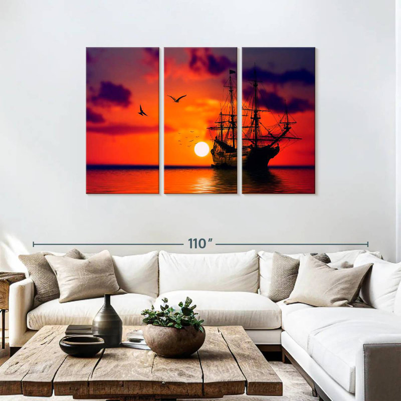 Mehar Ship Sunset, 48" H x 74" W