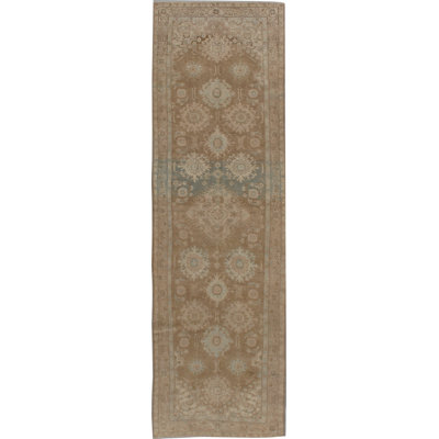 Keleh One-of-a-Kind Runner 3' X 9'7" 1940s Runner Wool Area Rug in Beige/Ivory/Taupe