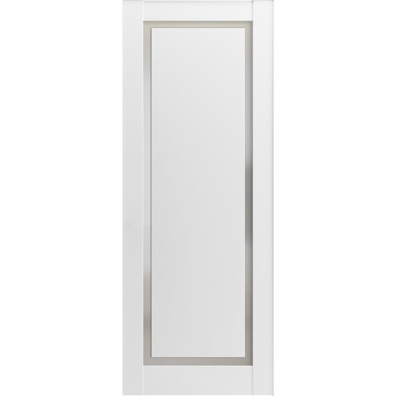 Dalle de porte blanche standard en verre givré Planum, 36 po x 96 po