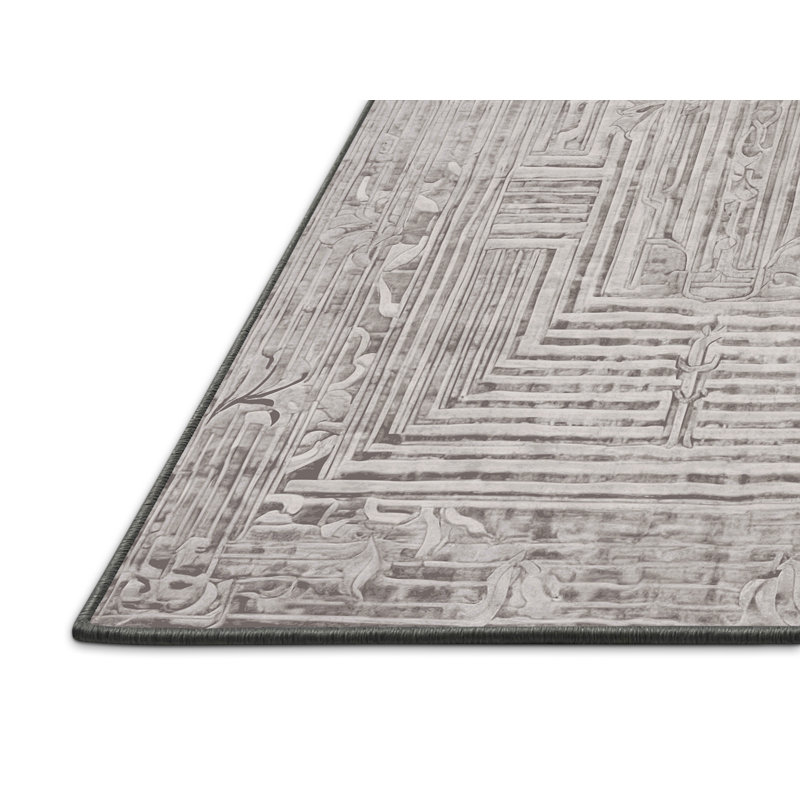 Silky Soft Plush Gray Area Rug, Square 4'