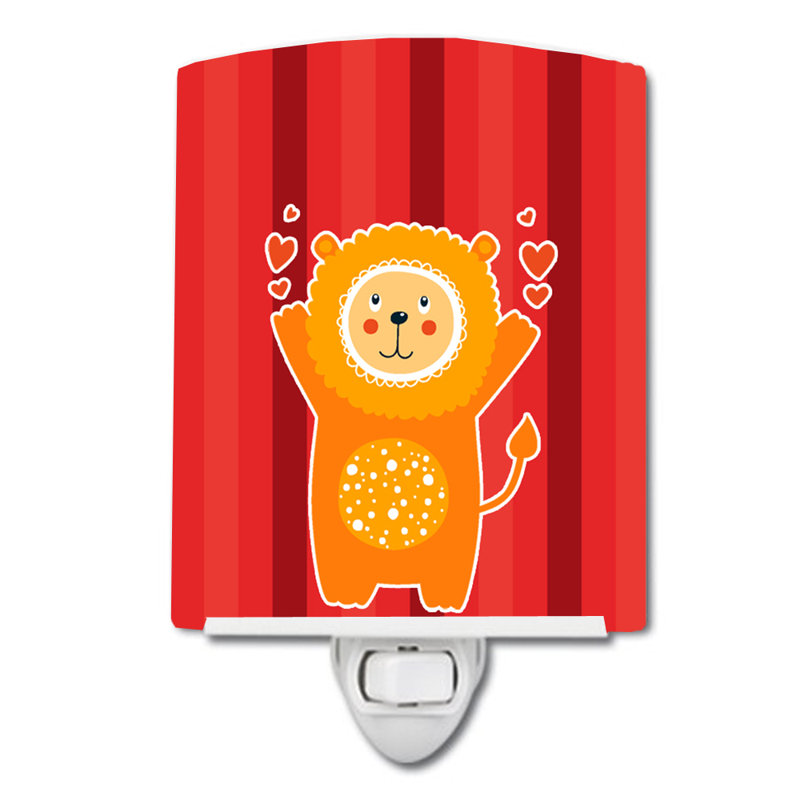 Éclairage de nuit en céramique lion love